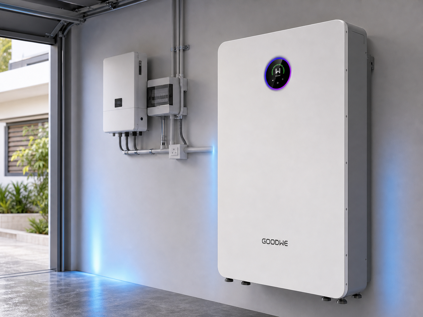 Home battery storage unit with status display