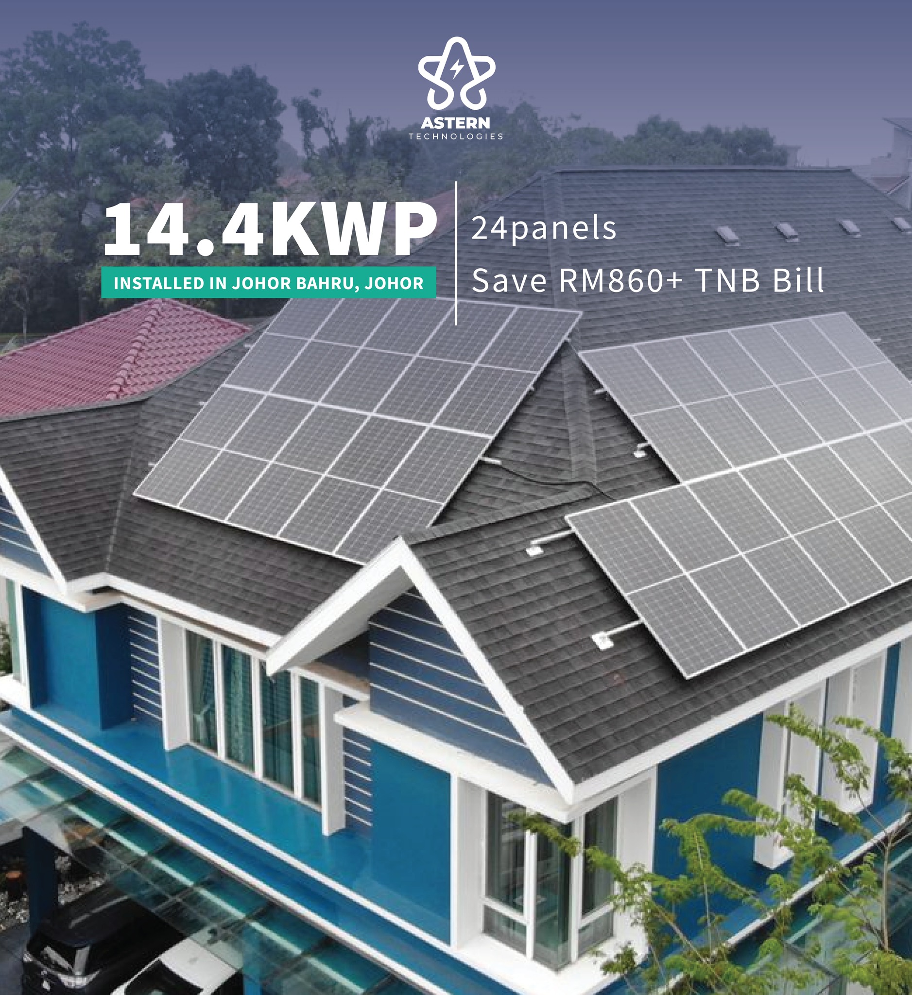 Astern residential solar installation in Malaysia